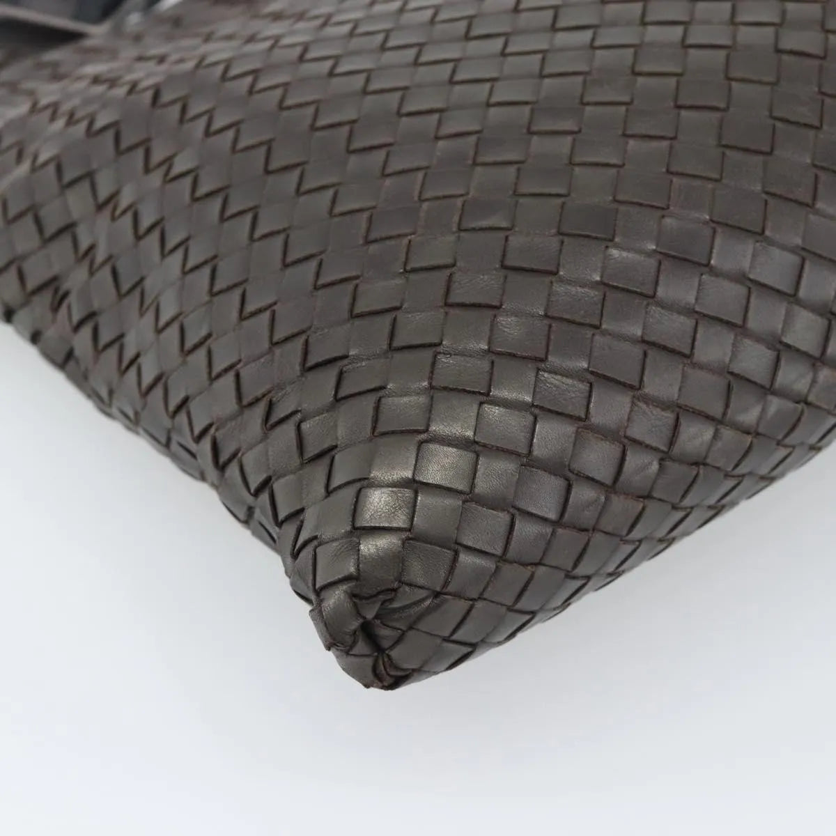 Bottega Veneta Flat Messenger Intrecciato Nappa Brown Leather Crossbody Bag Bag (Pre-Owned)