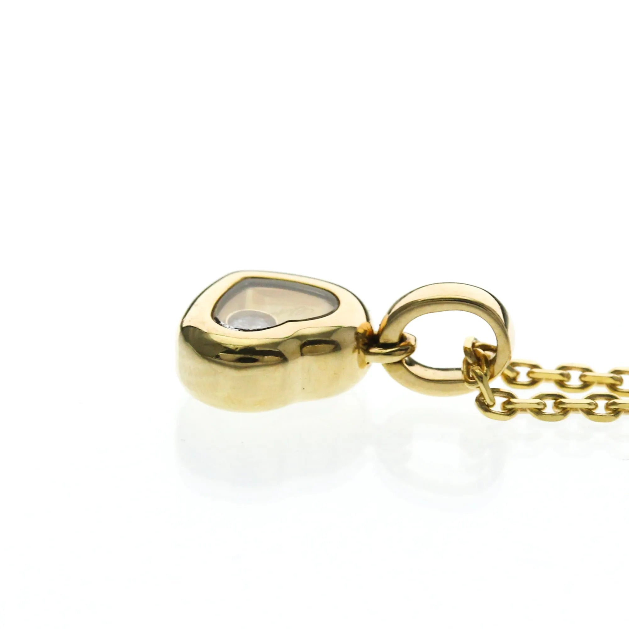 Chopard Happy Diamonds Heart Pendant 18K Yellow Gold With Diamonds And 1 Floating Diamond Gold Yellow_Gold Necklace Jewelry (Pre-Owned)