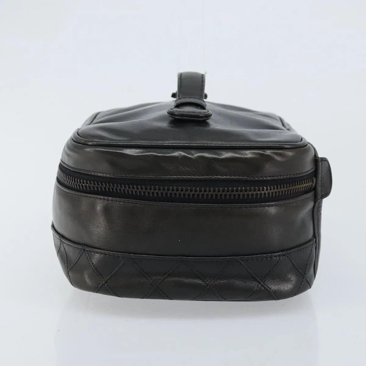 Chanel Vintage Cosmetic Case Lambskin Black Leather Clutche & Pouche Bag (Pre-Owned)