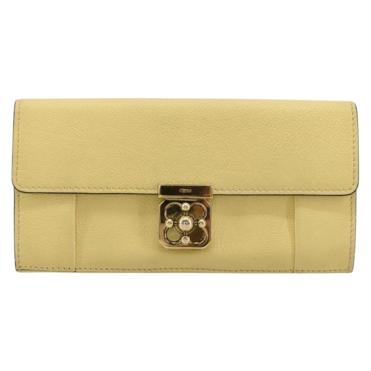 Chloe Marcie Continental Leather Yellow Leather Wallets Accessory (Pre-Owned)