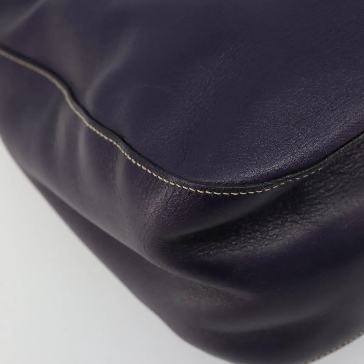 Prada Chain Leather Purple Leather Handbag (Pre-Owned)