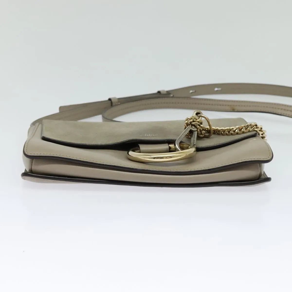 Chloe Faye Shoulder Bag Leather And Suede Beige Leather Shoulder Bag Bag (Pre-Owned)