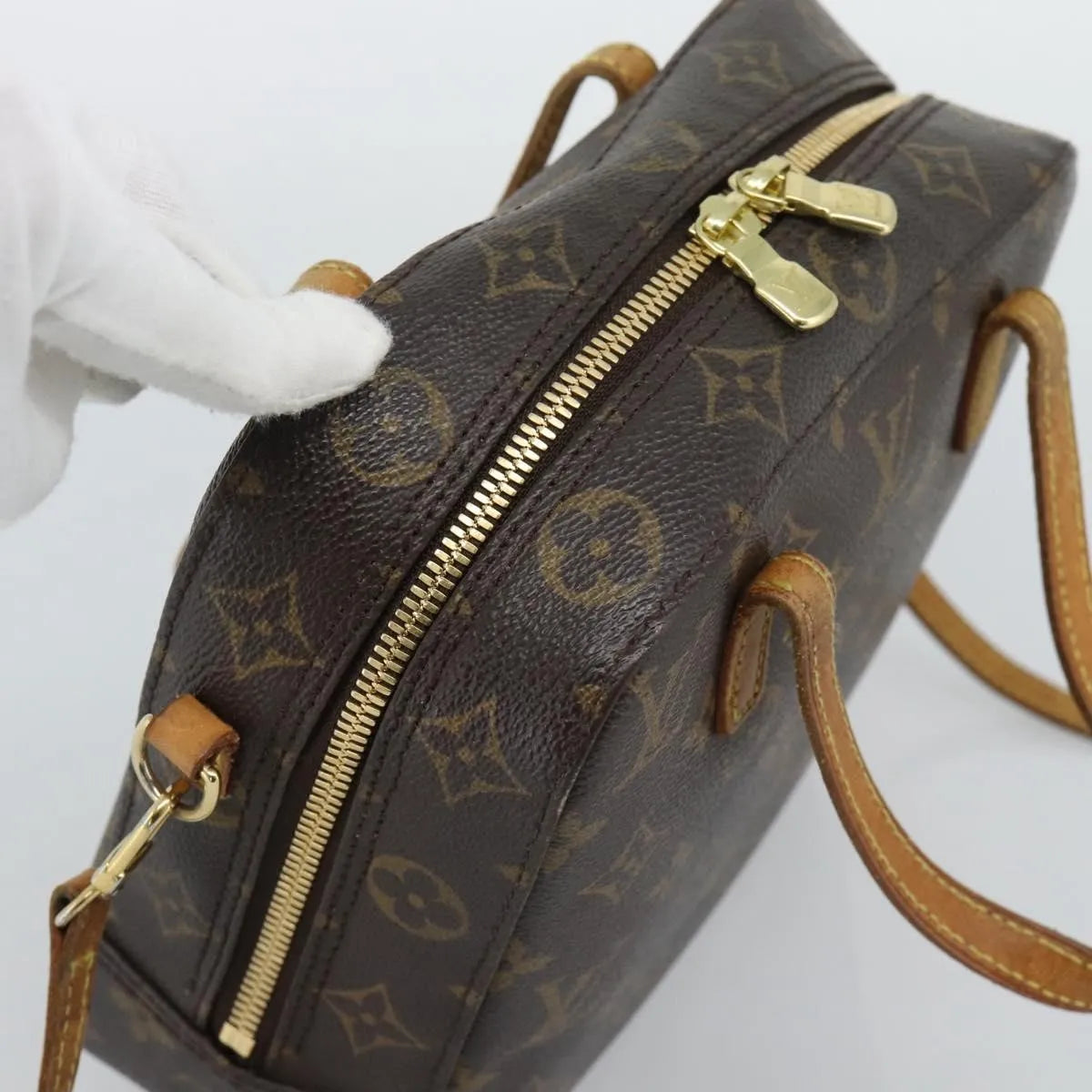 Louis Vuitton Spontini Monogram Canvas Brown Canvas Handbag (Pre-Owned)