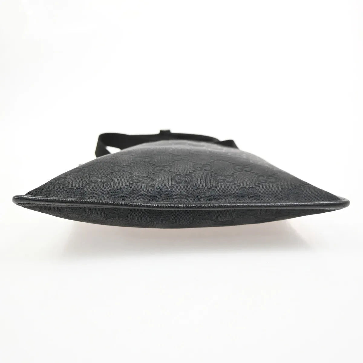 Gucci Vintage Flat Messenger Gg Canvas And Leather Black Canvas Shoulder Bag Bag (Pre-Owned)