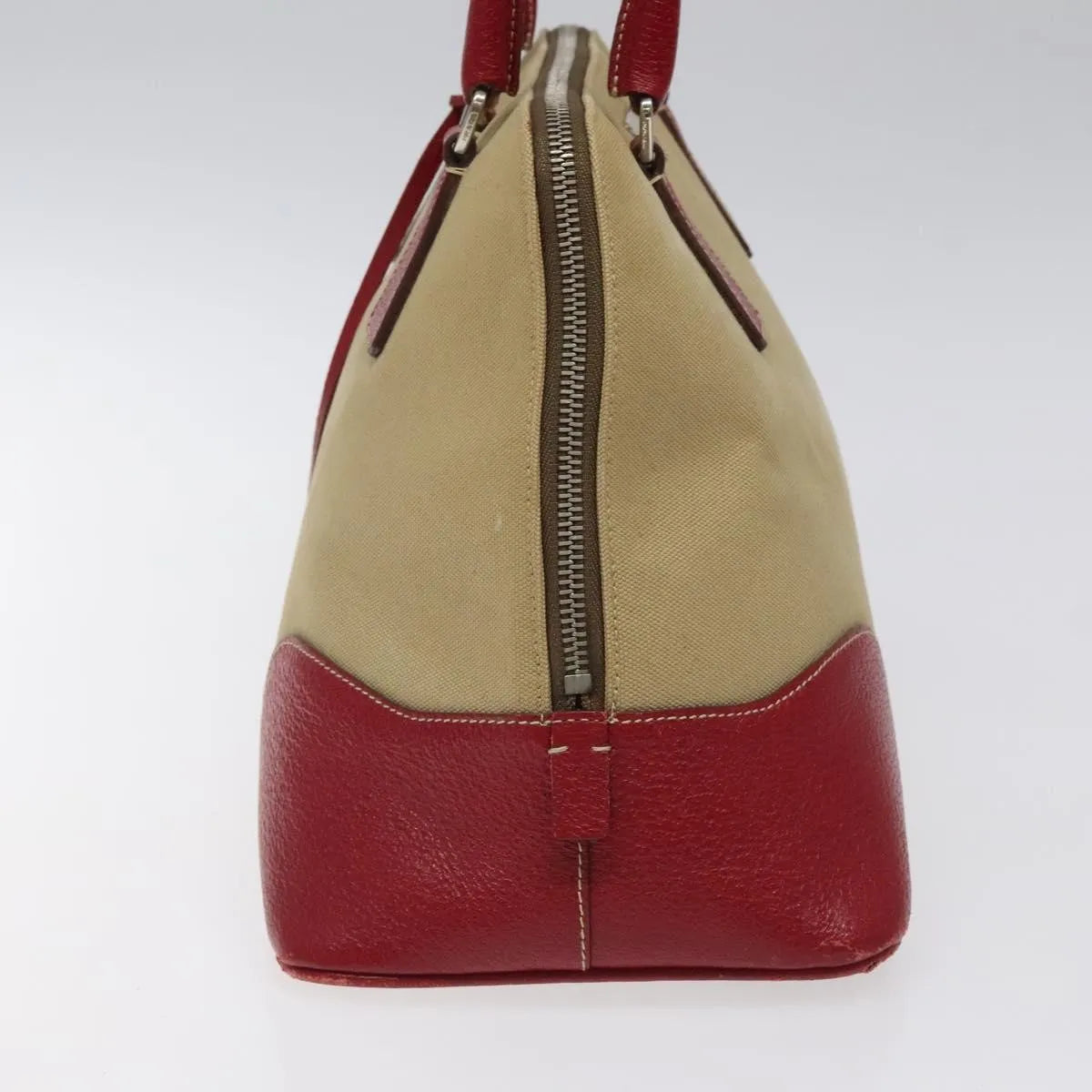 Prada Promenade Tote Canvas And Leather Beige Canvas Shoulder Bag Bag (Pre-Owned)