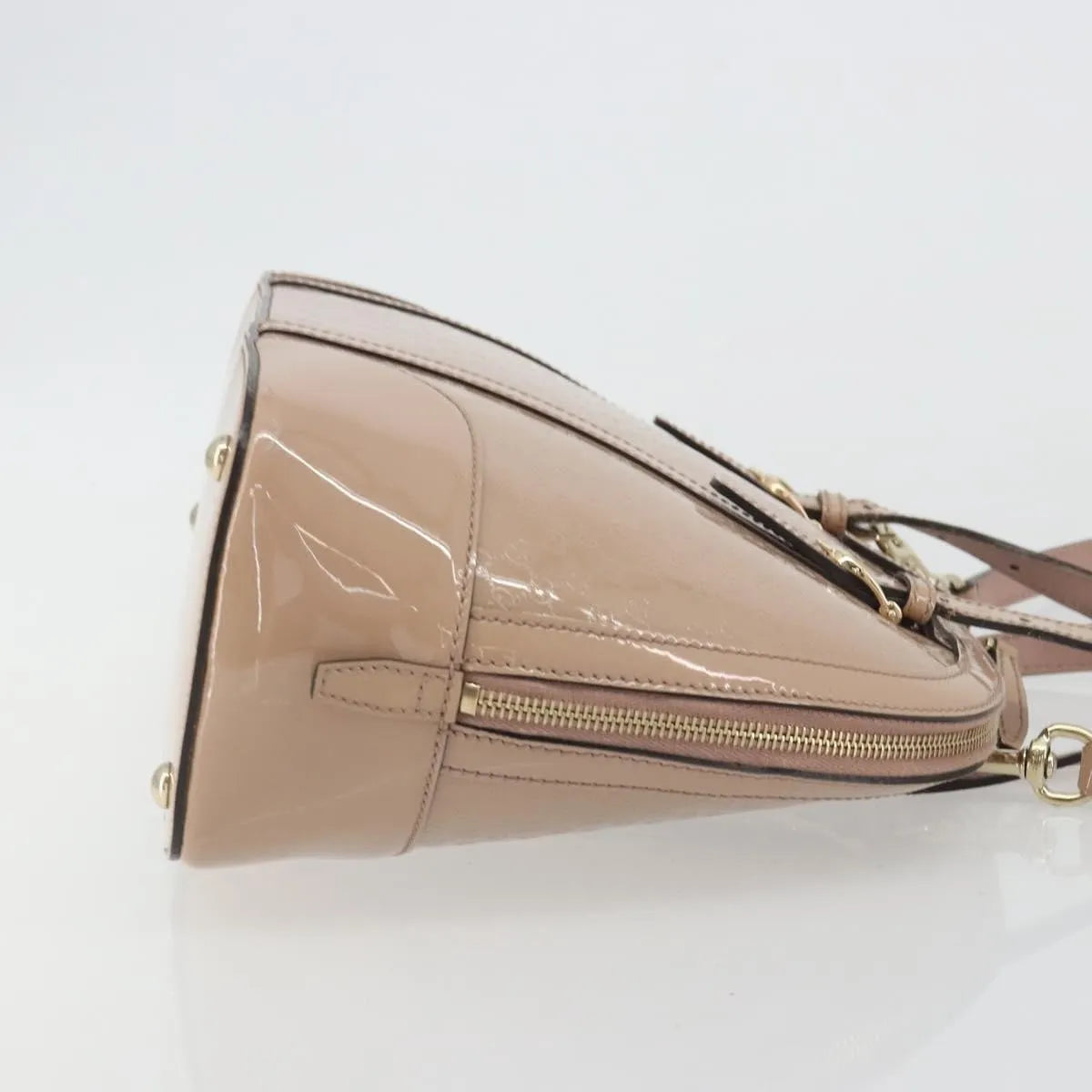 Gucci Nice Top Handle Microguccissima Patent Beige Patent_Leather Handbag (Pre-Owned)