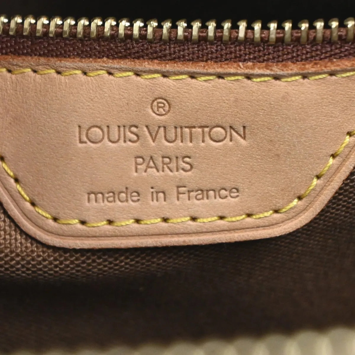 Louis Vuitton Cabas Mezzo Monogram Canvas Brown Leather Tote Bag Bag (Pre-Owned)