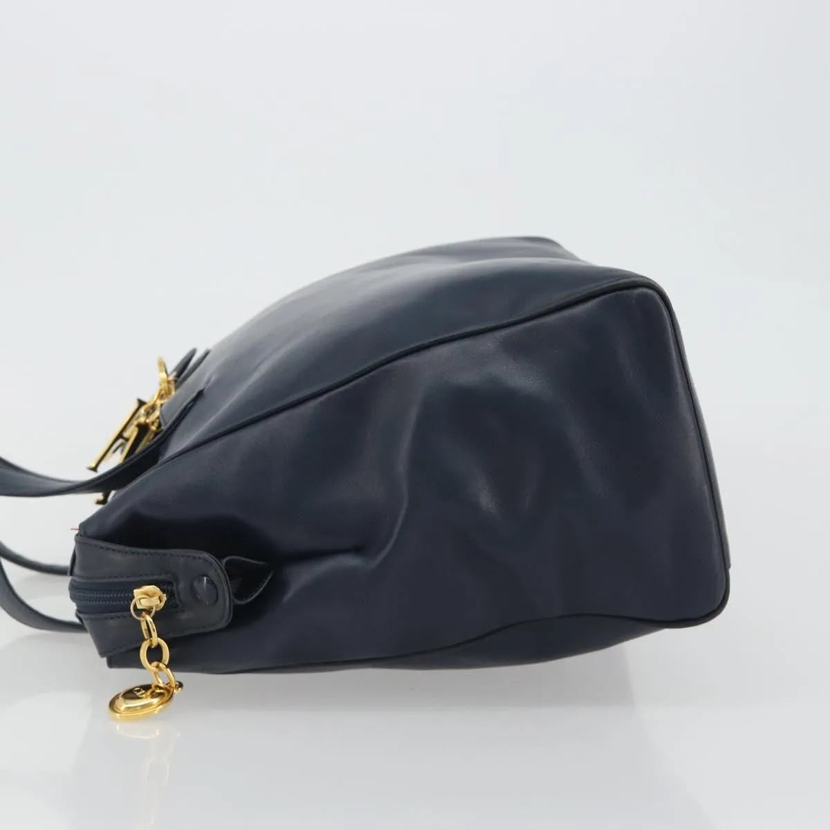 Christian Dior Vintage Leather Navy Leather Handbag (Pre-Owned)