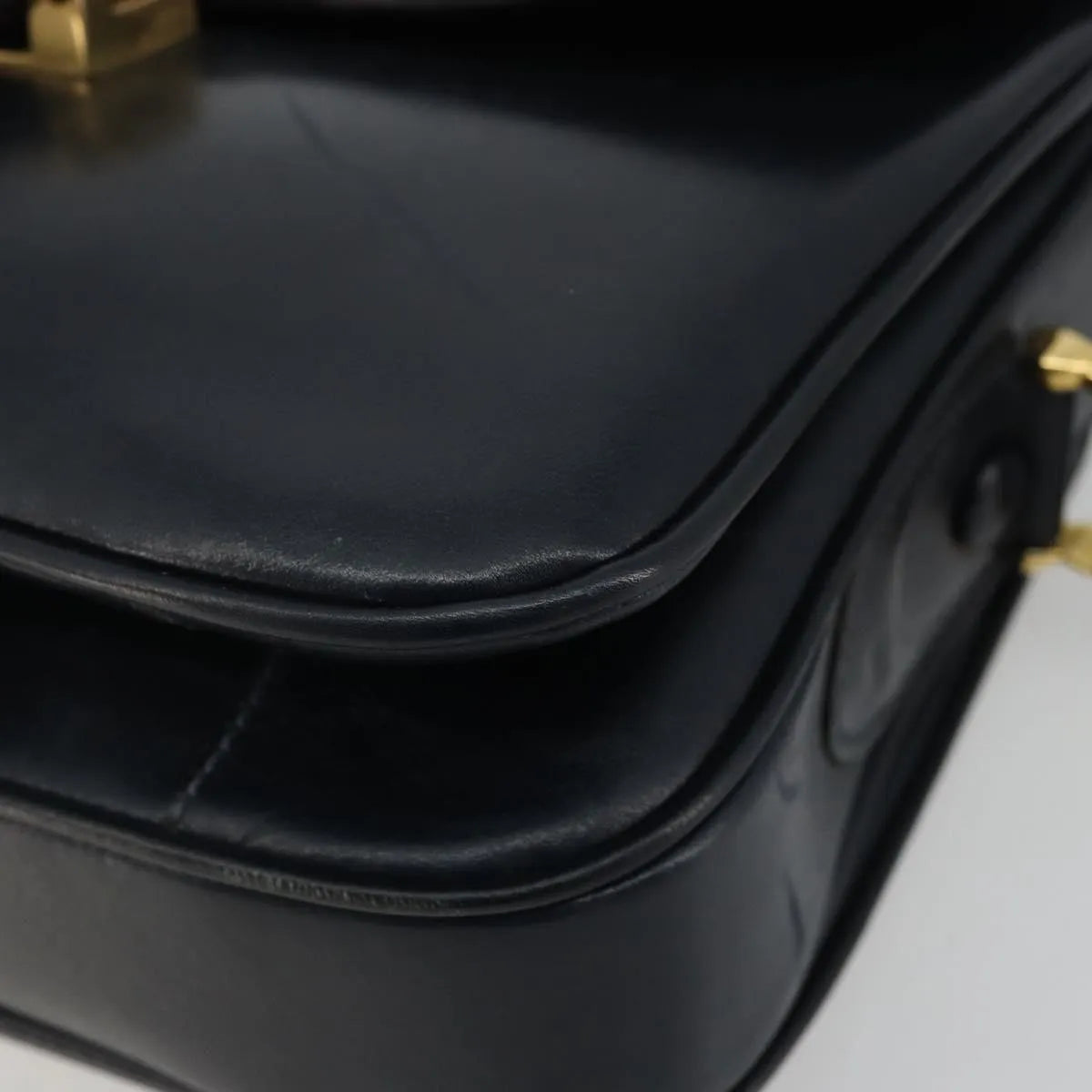 Celine Horse Carriage Leather Black Leather Shoulder Bag Bag (Pre-Owned)