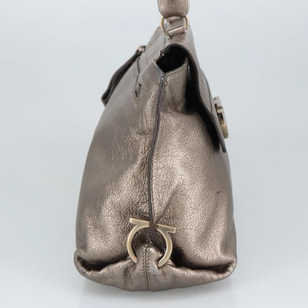 Salvatore Ferragamo Sofia Satchel Leather Silver Leather Handbag (Pre-Owned)