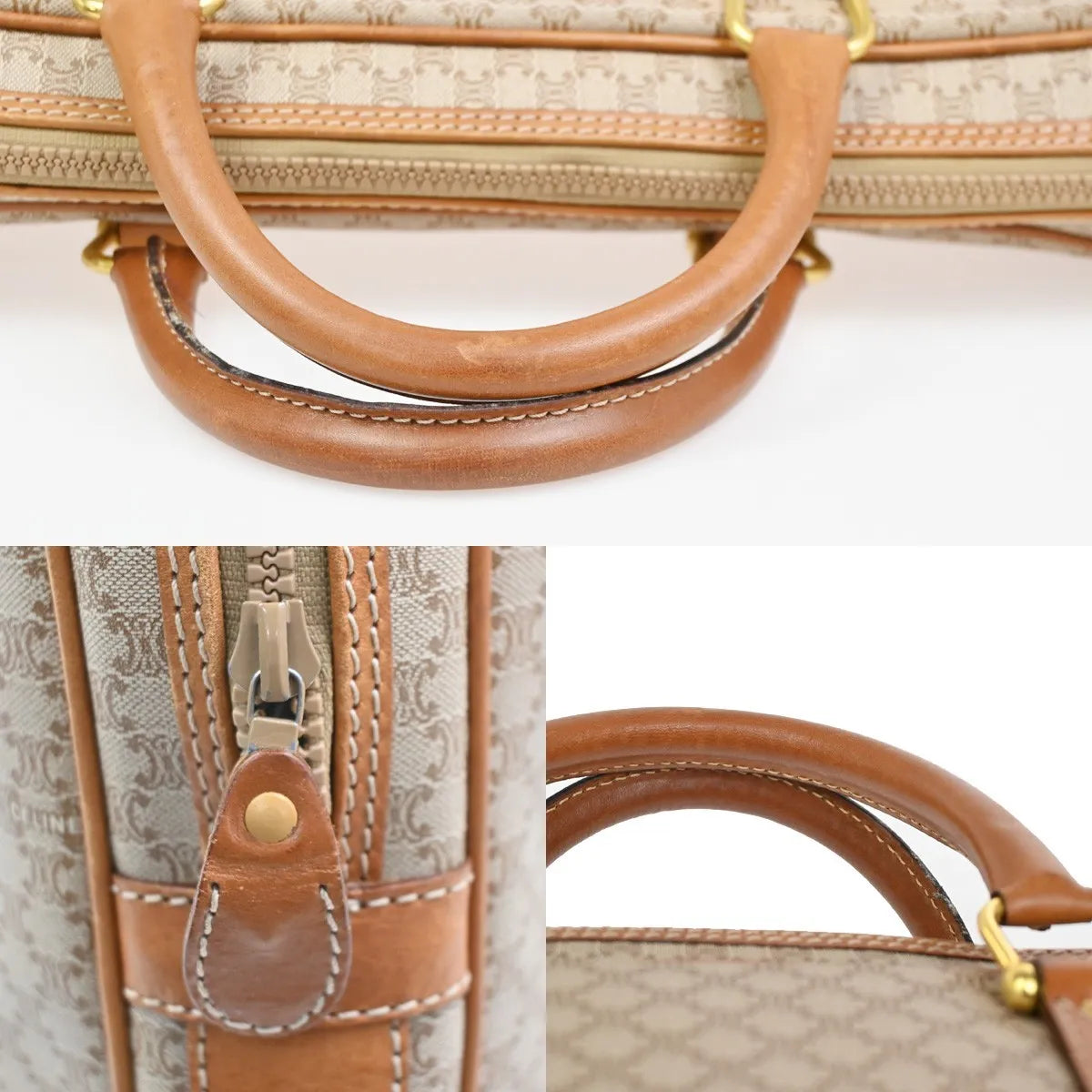 Celine Macadam Canvas And Leather Brown Canvas Briefcase Bag (Pre-Owned)