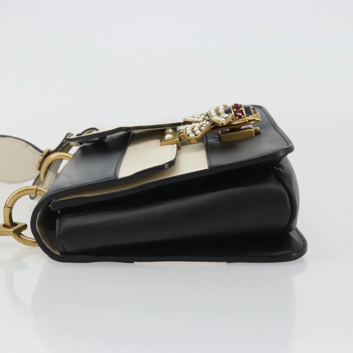 Gucci Queen Margaret Flap Colorblock Leather Black Leather Shoulder Bag Bag (Pre-Owned)