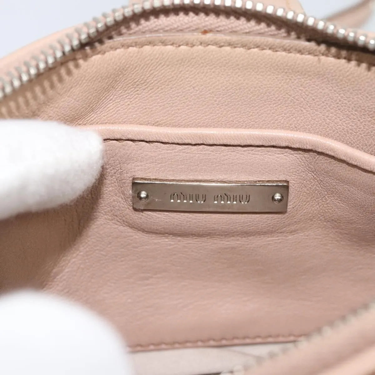 Miu Miu Crystal Convertible Chain Matelasse Leather Pink Leather Shoulder Bag Bag (Pre-Owned)