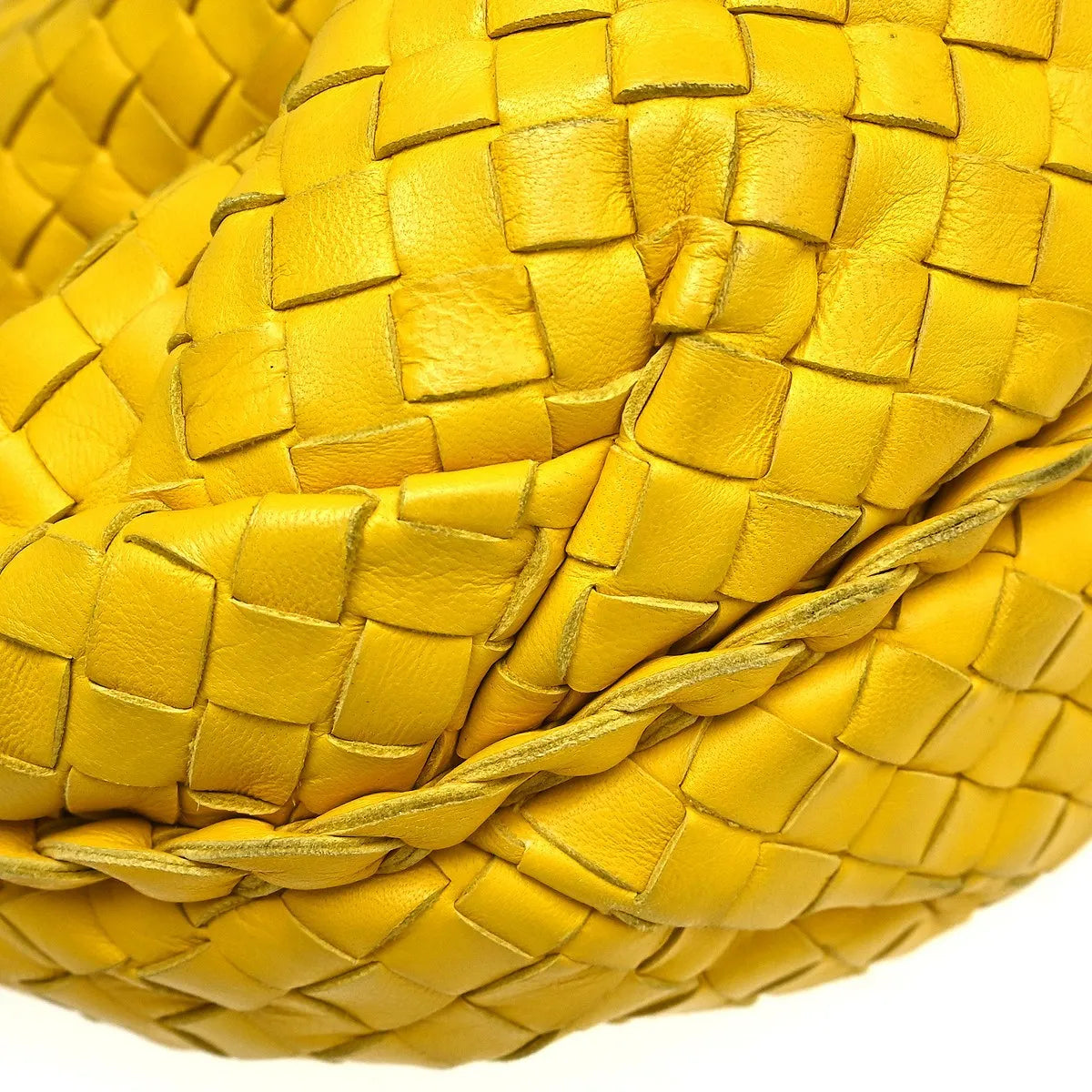 Bottega Veneta Belly Hobo Intrecciato Nappa Yellow Leather Handbag (Pre-Owned)