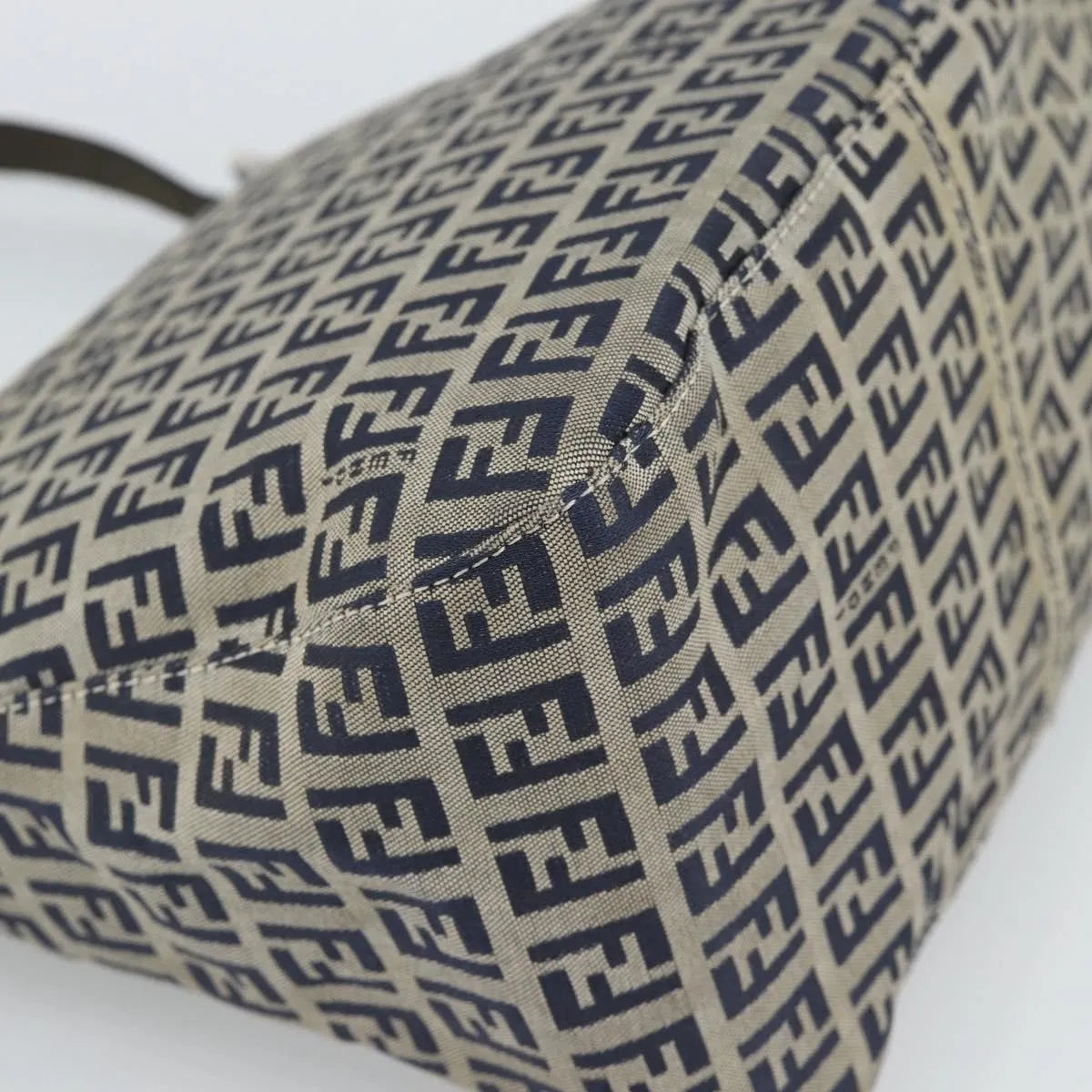 Fendi Zucchino Canvas Mamma Baguette Canvas Navy Canvas Shoulder Bag Bag (Pre-Owned)