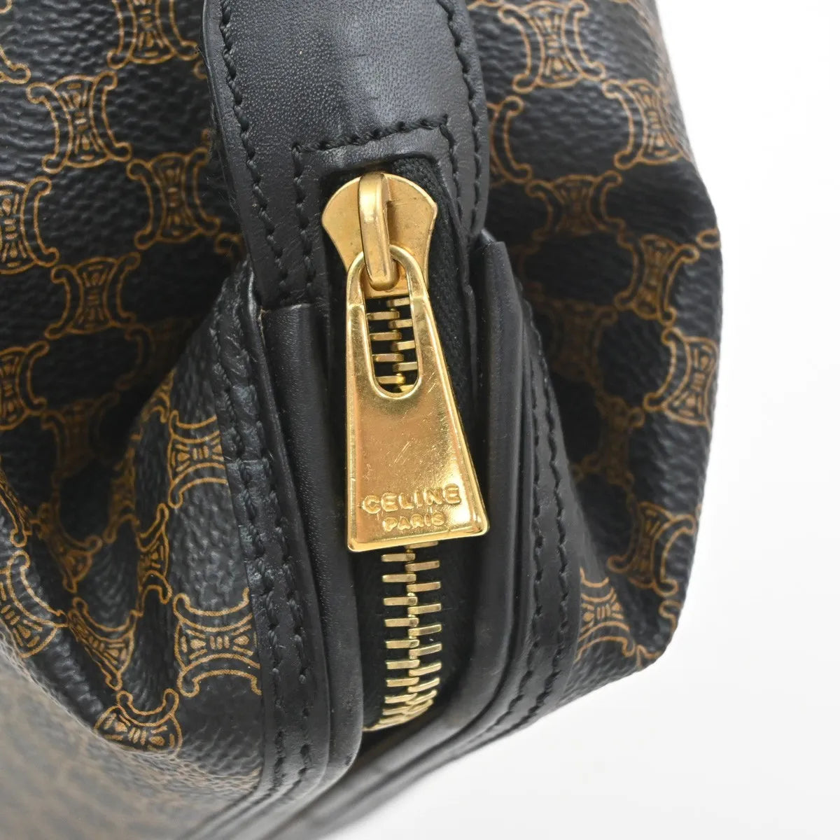 Celine Vintage Toiletry Macadam Coated Canvas Brown Canvas Clutche & Pouche Bag (Pre-Owned)