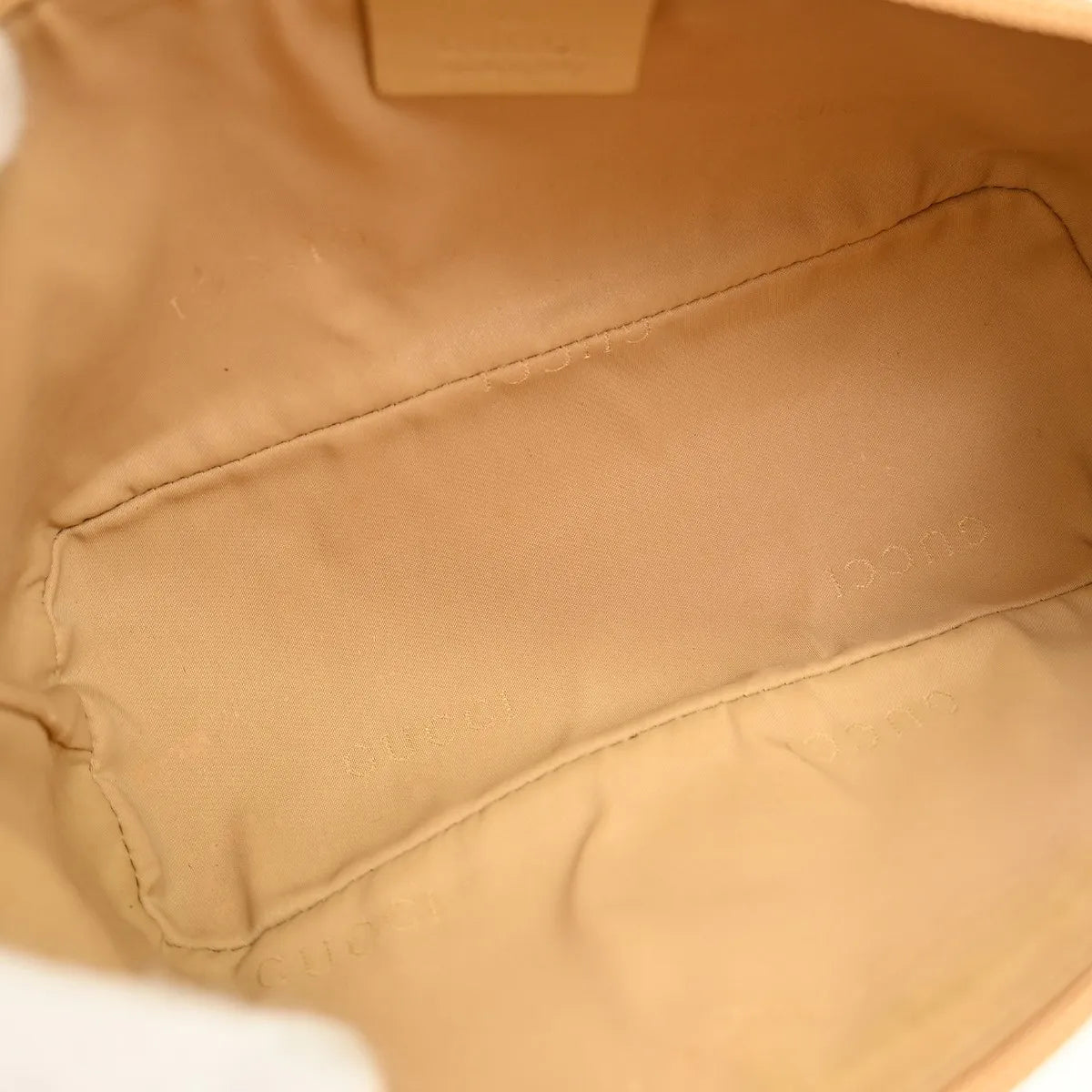 Gucci Web Boat Pochette Gg Canvas Beige Canvas Handbag (Pre-Owned)