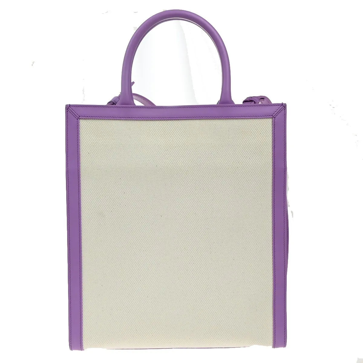 Celine Vertical Cabas Tote Canvas With Leather Purple Canvas Tote Bag Bag (Pre-Owned)