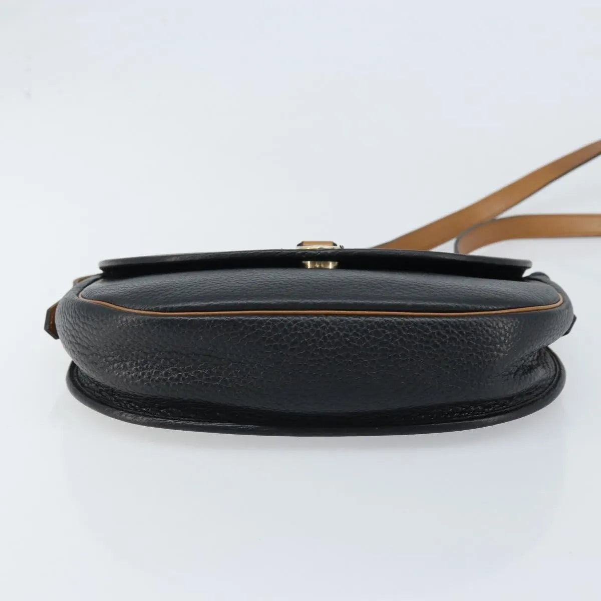 Christian Dior Vintage Cd Logo Leather Black Leather Shoulder Bag Bag (Pre-Owned)