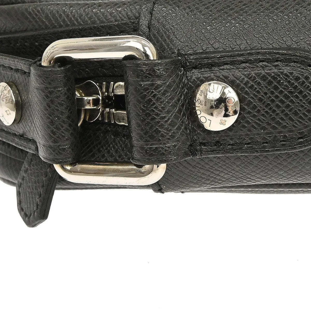 Louis Vuitton Dimitri Messenger Taiga Leather Black Leather Shoulder Bag Bag (Pre-Owned)