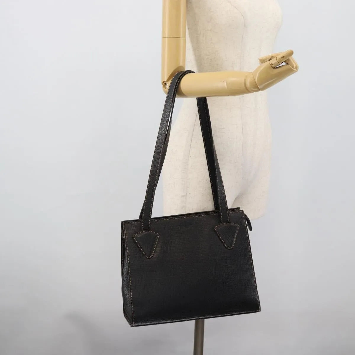 Loewe Vintage Leather Black Leather Tote Bag Bag (Pre-Owned)