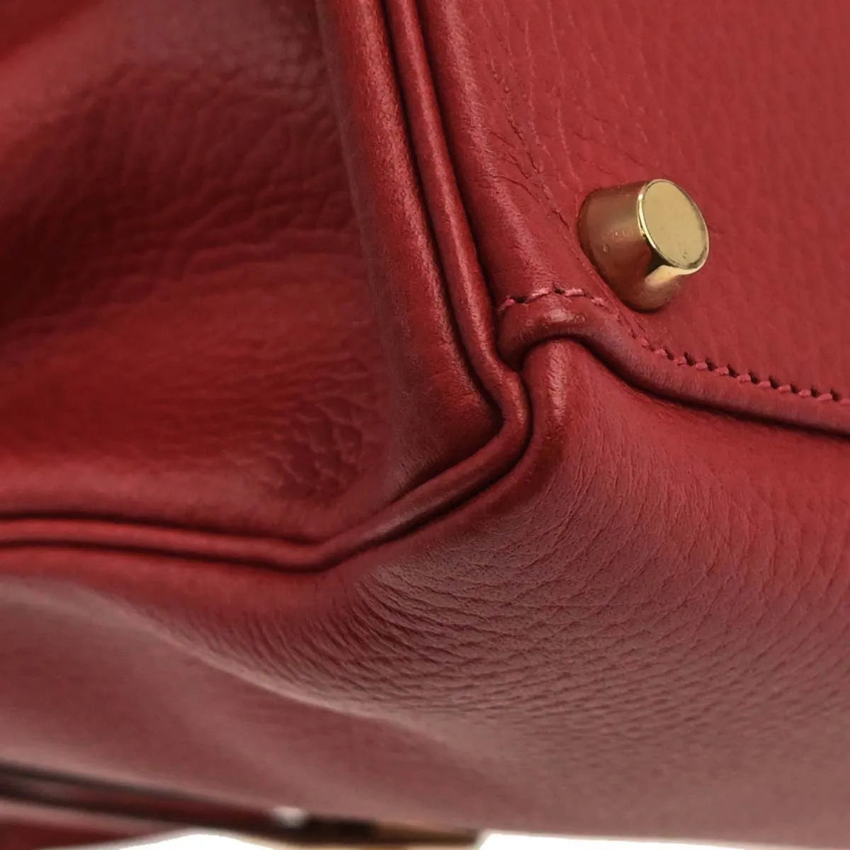 Hermes Kelly Retourne Ardennes Leather Red Leather Handbag (Pre-Owned)
