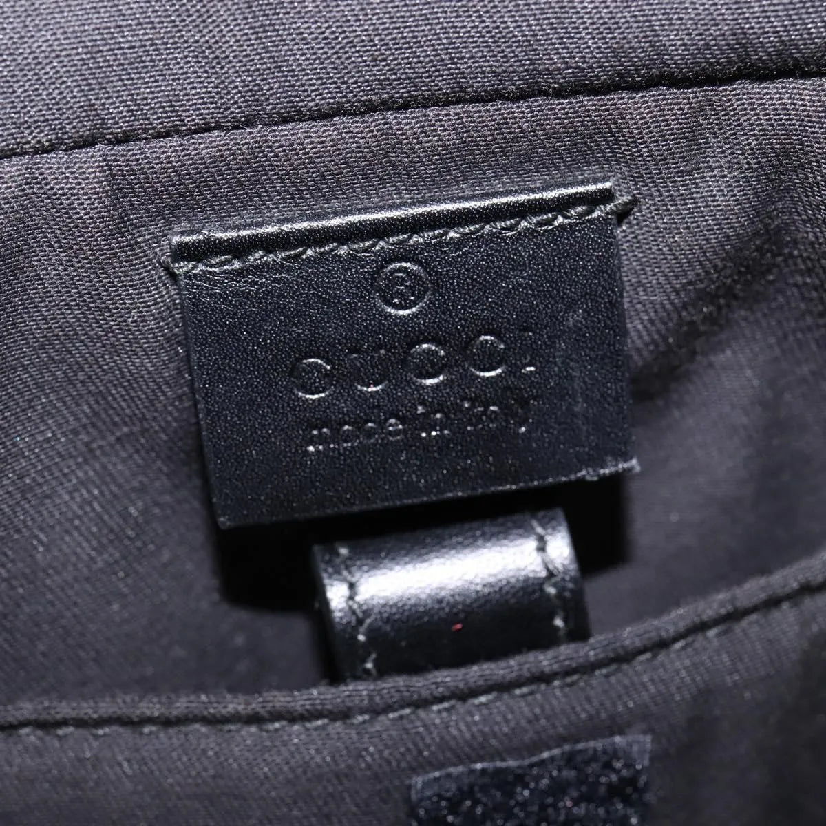 Gucci Bright Convertible Diamante Leather Black Leather Briefcase Bag (Pre-Owned)