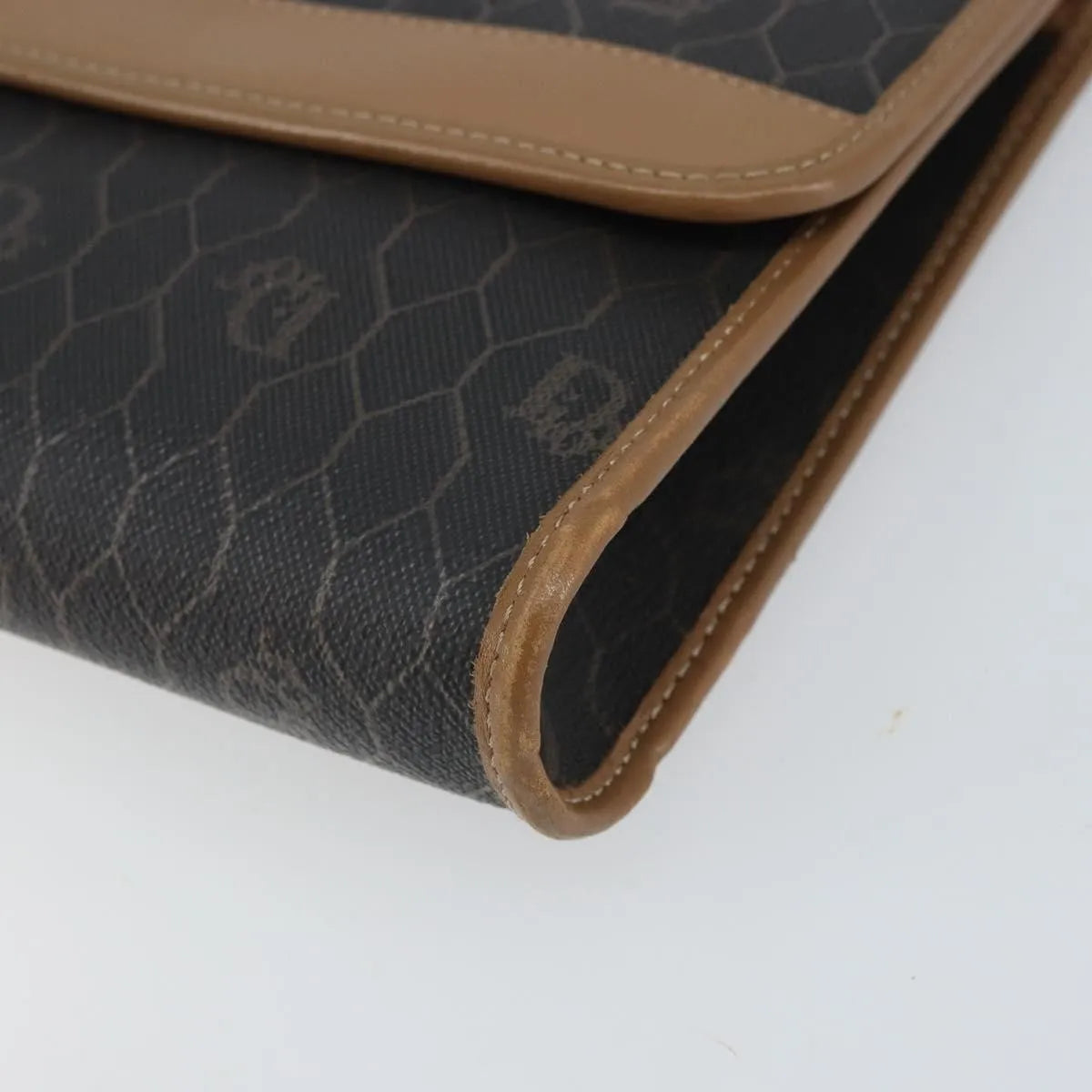 Christian Dior Vintage Honeycomb Chain Canvas Black Canvas Shoulder Bag Bag (Pre-Owned)