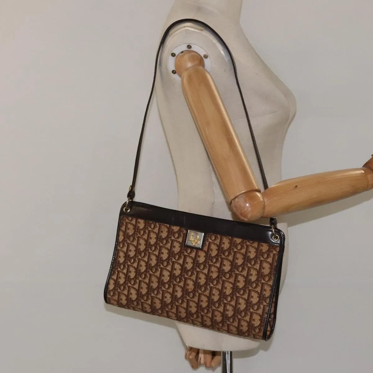 Christian Dior Vintage Trotter Canvas Brown Canvas Shoulder Bag Bag (Pre-Owned)