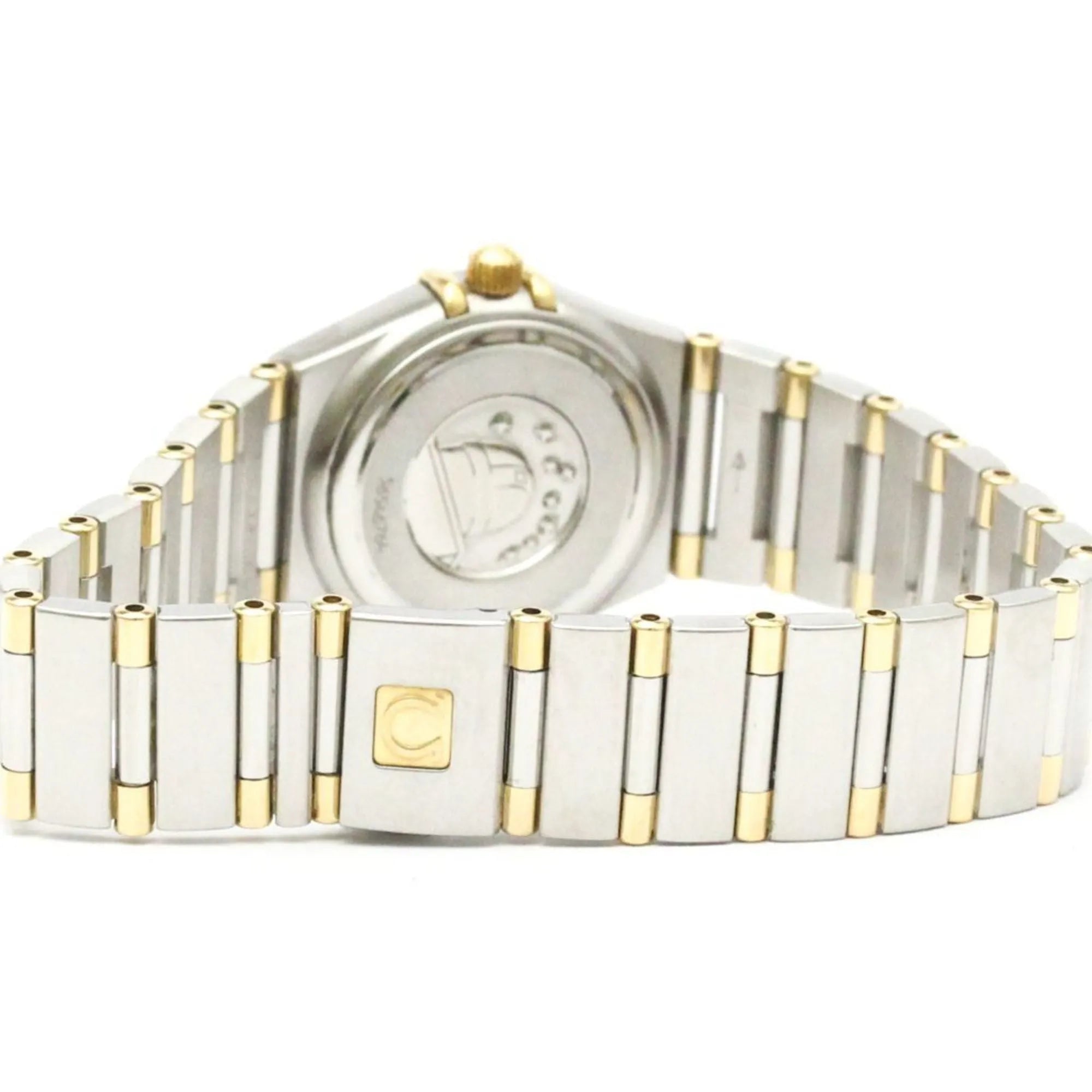 Omega Constellation Quartz Stainless Steel And Yellow Gold With Diamond Bezel And Markers And Mother Of Pearl Watch (Pre-Owned)
