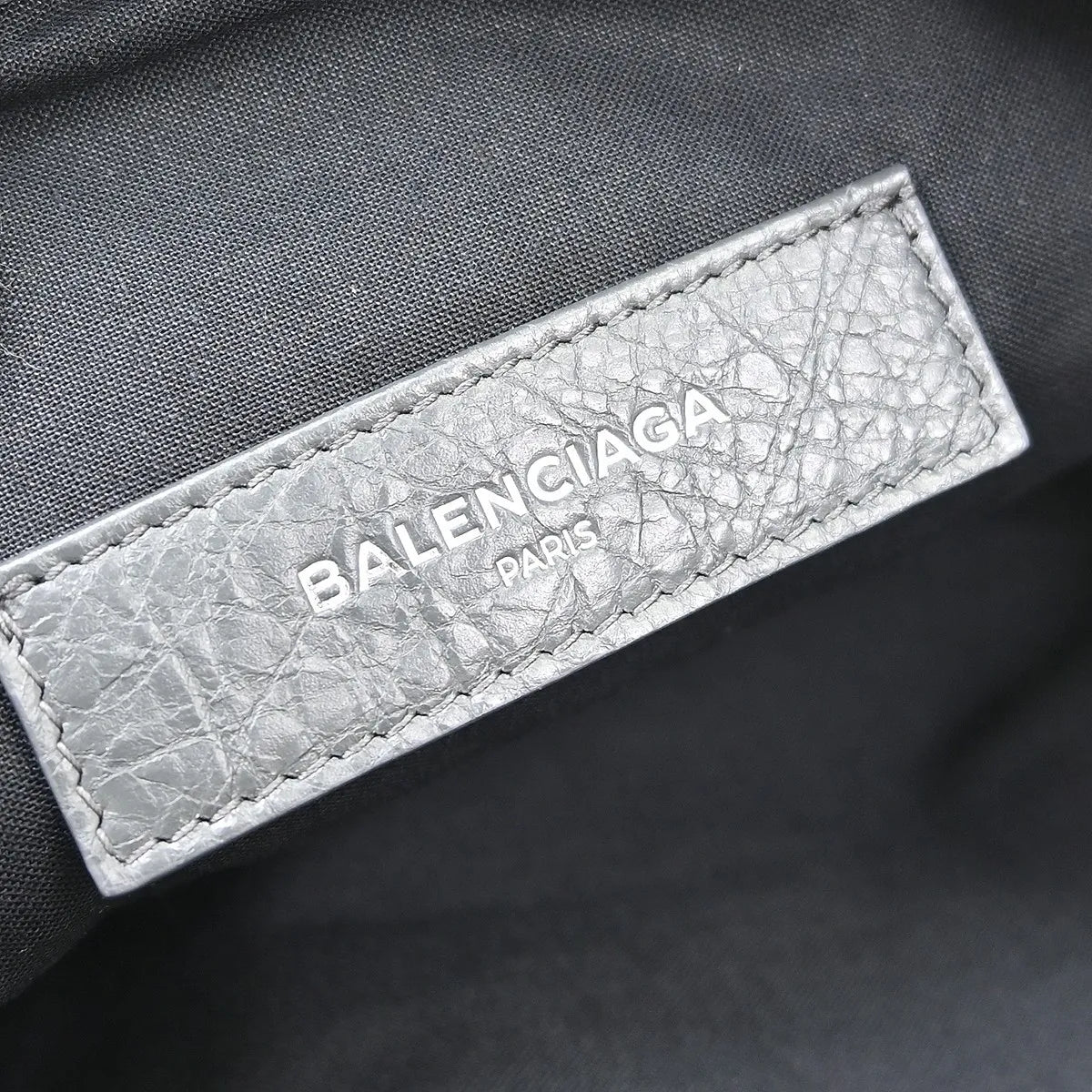 Balenciaga Clip P Leather Gray Leather Clutche & Pouche Bag (Pre-Owned)