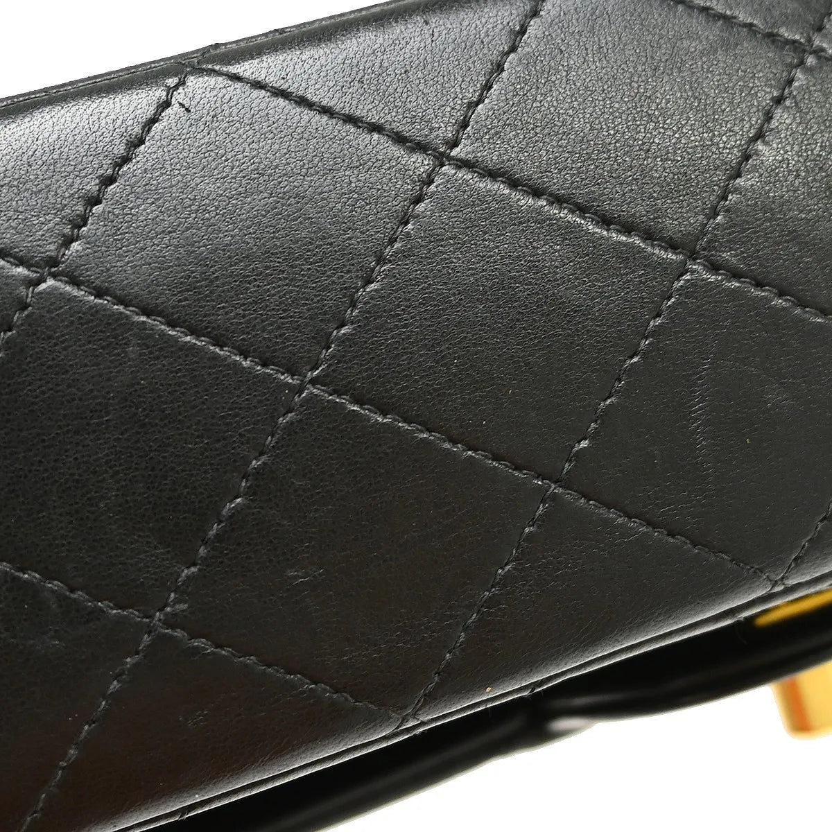 Chanel Timeless - Classic Double Flap Quilted Lambskin Black Leather Shoulder Bag Bag (Pre-Owned)