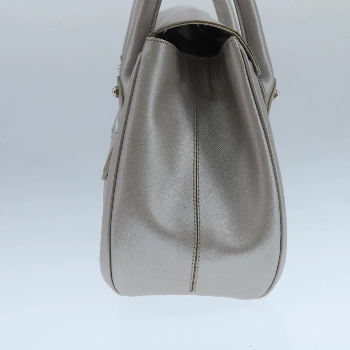 Salvatore Ferragamo Virna Satchel Leather Silver Leather Handbag (Pre-Owned)