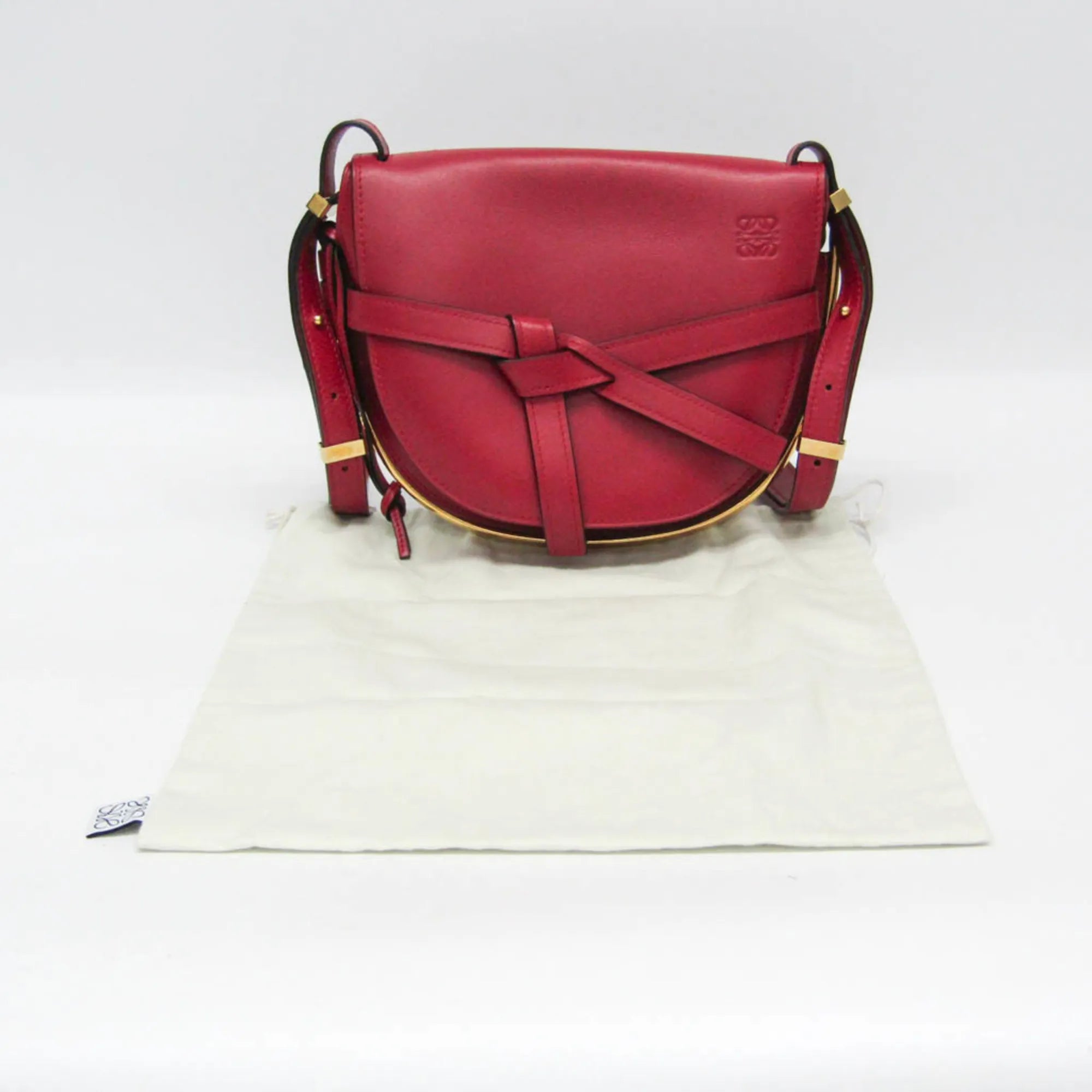 Loewe Metal Gate Leather Red Leather Shoulder Bag Bag (Pre-Owned)