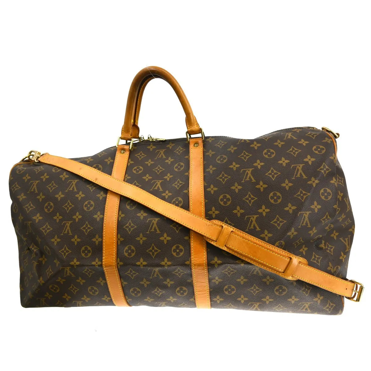 Louis Vuitton Keepall Bandouliere Bag Monogram Canvas Brown Canvas Travel Bag Bag (Pre-Owned)