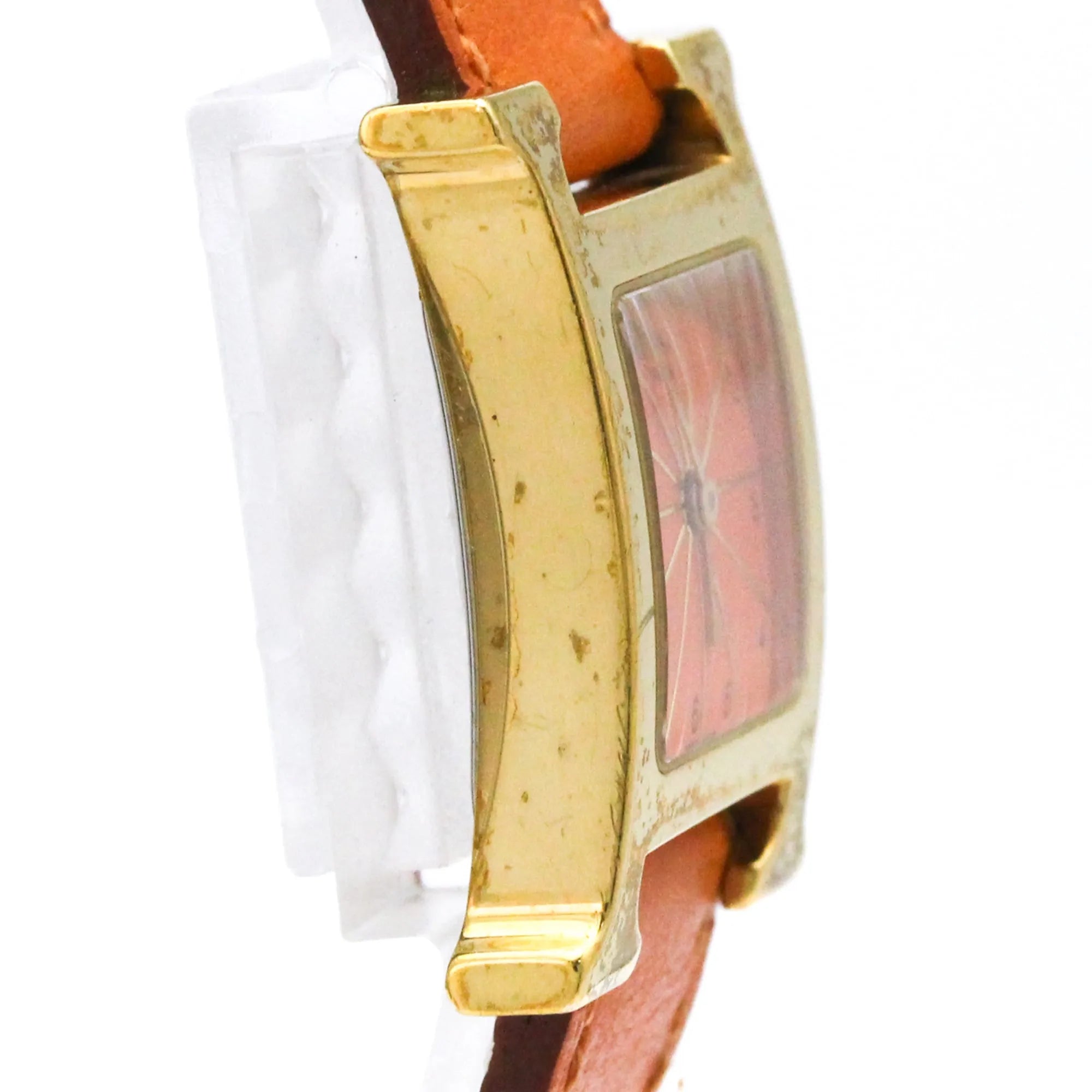 Hermes Heure H Quartz Stainless Steel And Leather Watch (Pre-Owned)