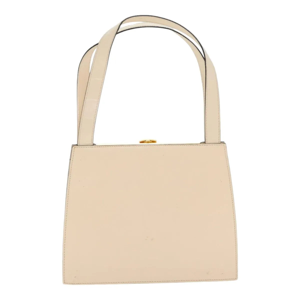 Celine Vintage Leather Ecru Leather Handbag (Pre-Owned)