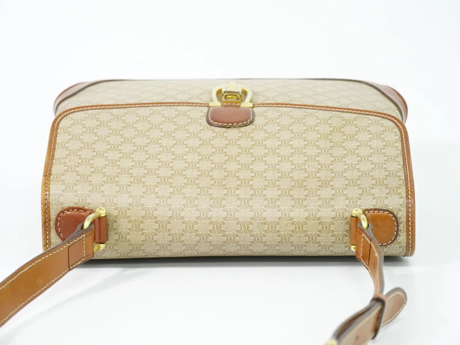 Celine Vintage Macadam Canvas Beige Pvc Shoulder Bag Bag (Pre-Owned)
