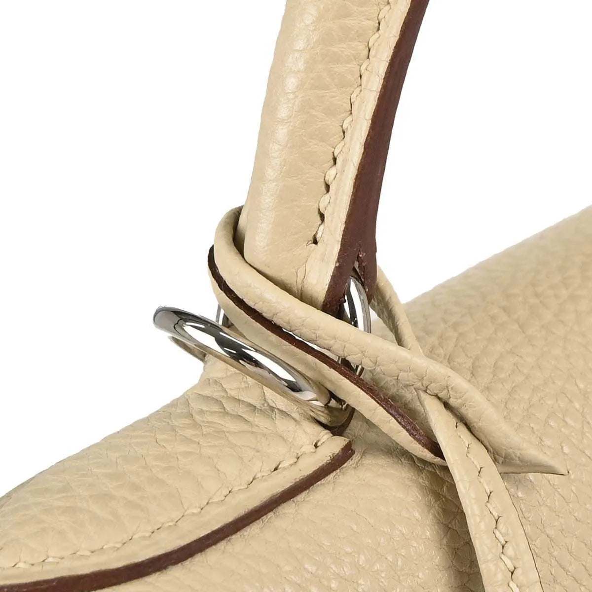 Hermes Kelly Retourne Togo Beige Leather Handbag (Pre-Owned)