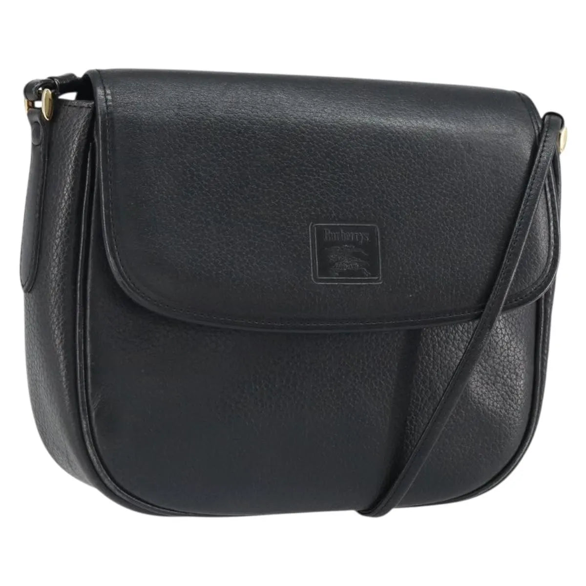 Burberry Vintage Leather Black Leather Shoulder Bag Bag (Pre-Owned)