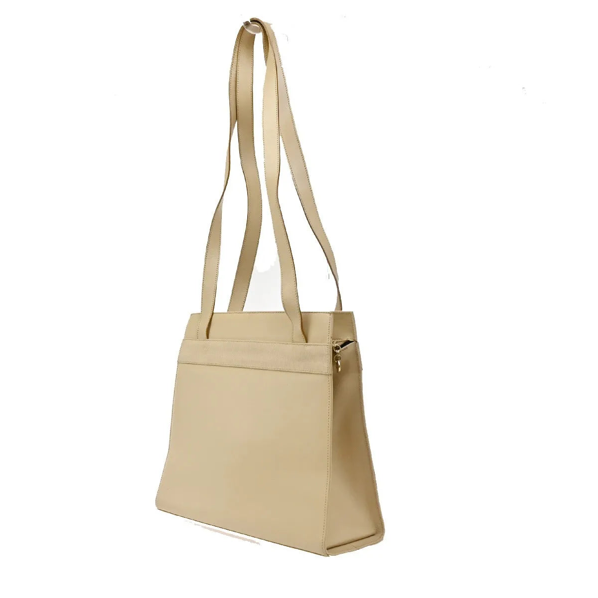 Salvatore Ferragamo Vara Leather Beige Leather Shoulder Bag Bag (Pre-Owned)