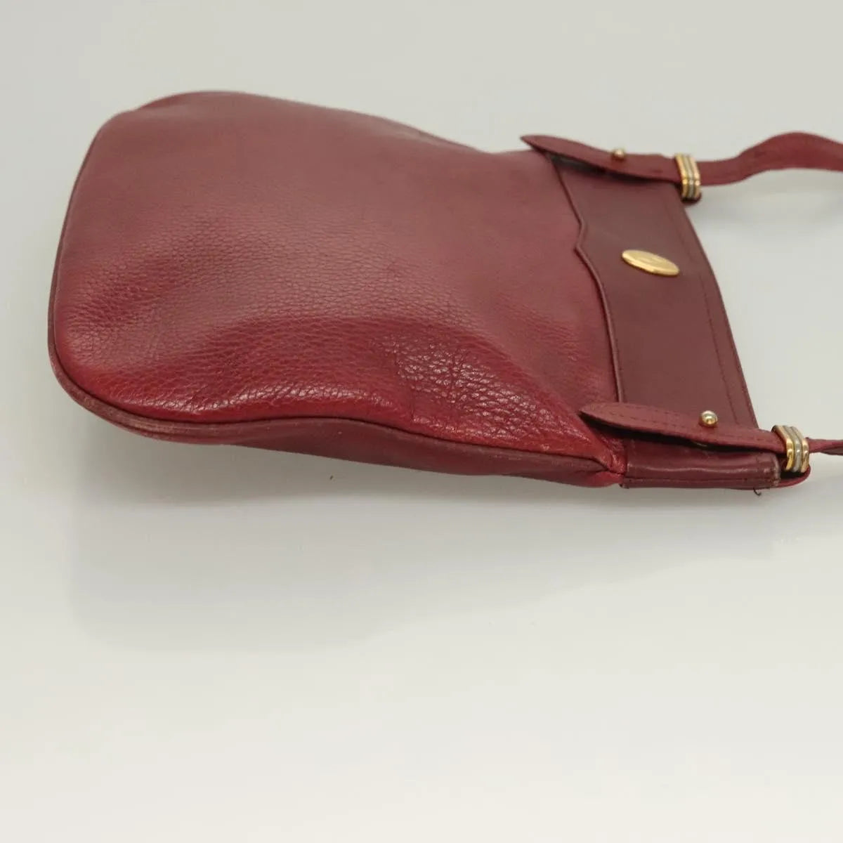 Cartier Vintage Must De Cartier Leather Burgundy Leather Shoulder Bag Bag (Pre-Owned)