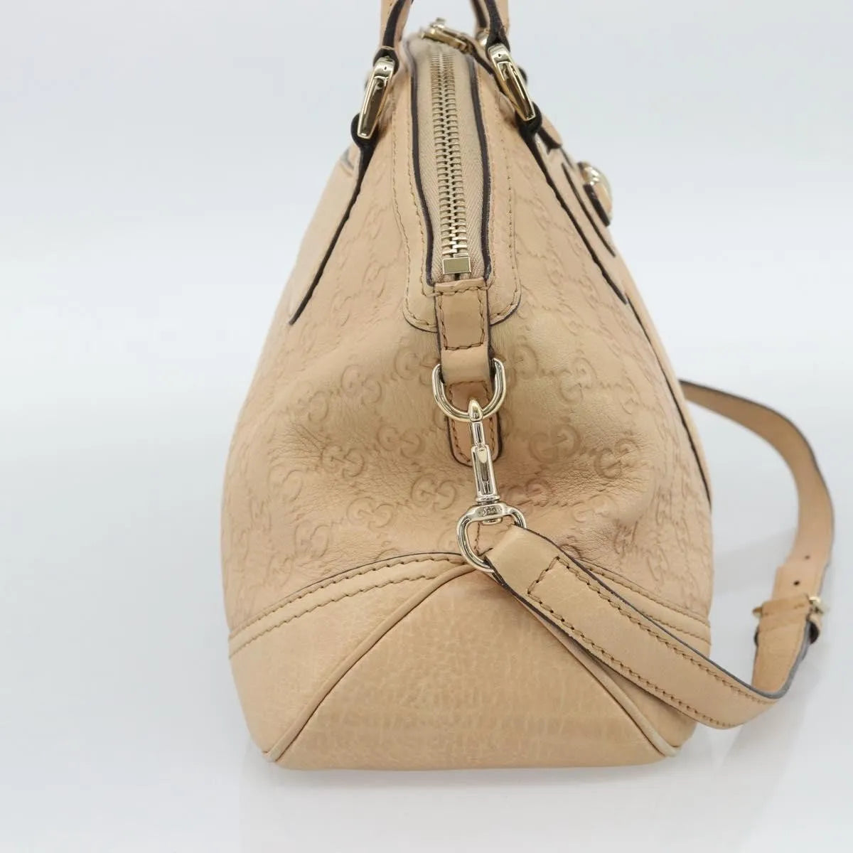 Gucci New Pelham Tote Guccissima Leather Beige Leather Handbag (Pre-Owned)