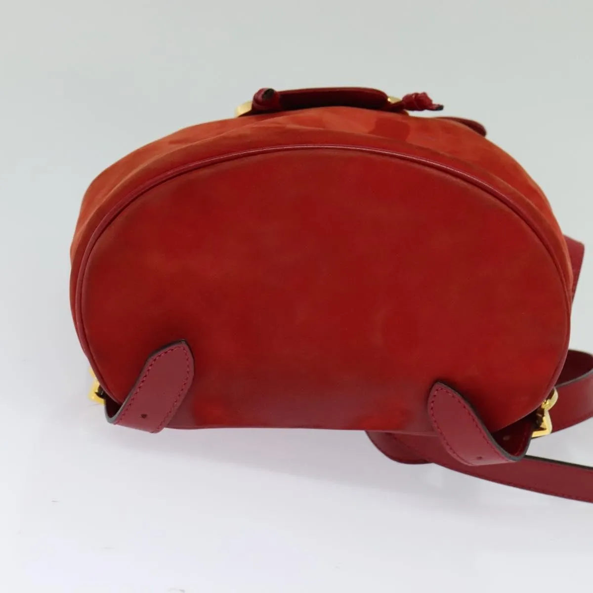 Salvatore Ferragamo Gancini Suede Red Suede Backpack Bag (Pre-Owned)
