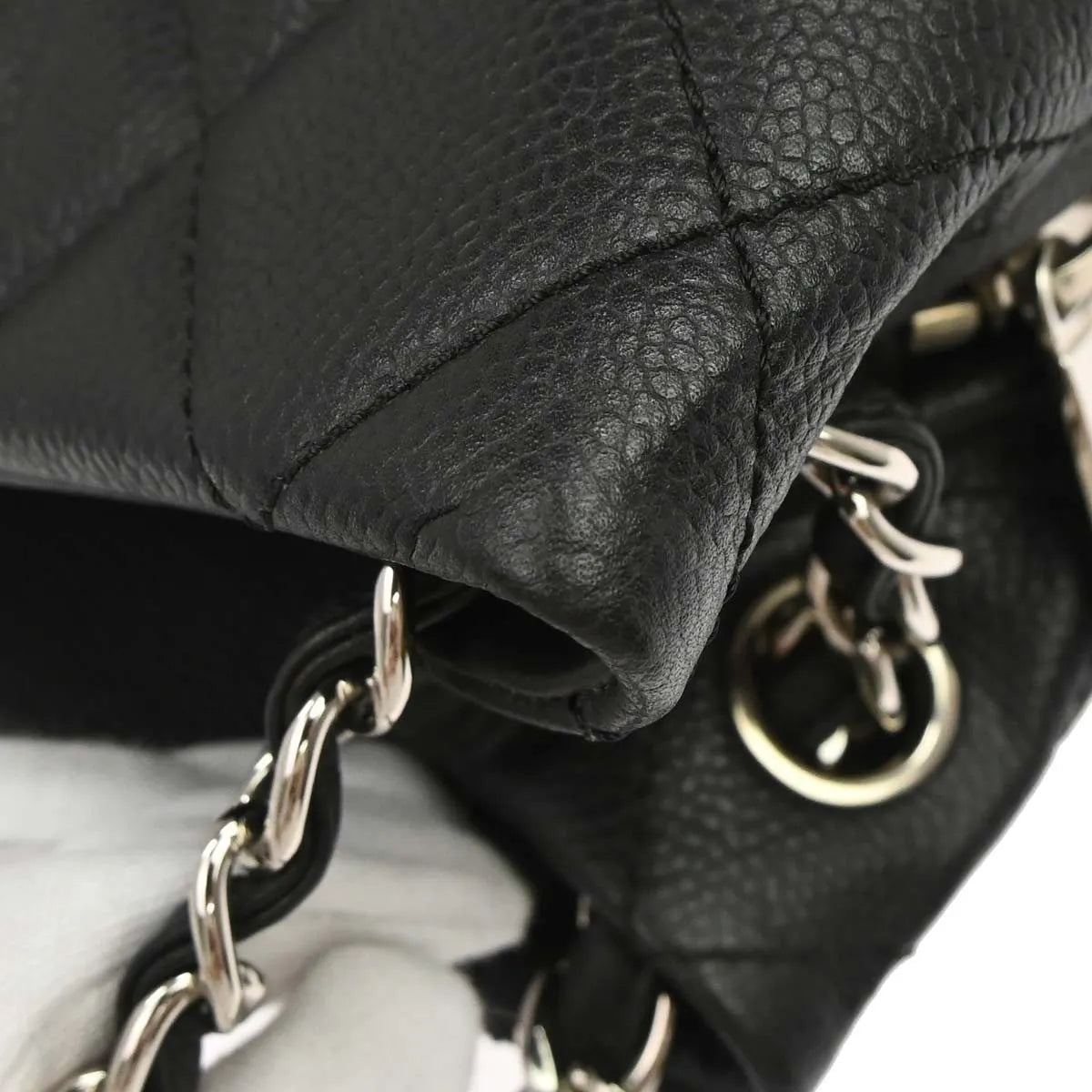 Chanel Timeless Cc Expandable Tote Quilted Caviar Black Leather Tote Bag Bag (Pre-Owned)