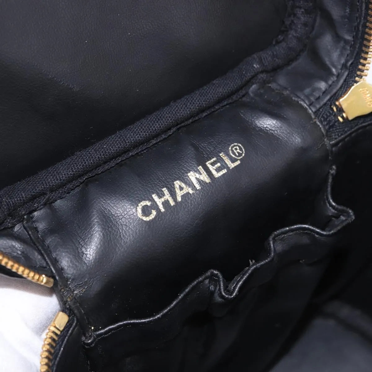 Chanel Vintage Timeless Vanity Case Caviar Black Calfskin Handbag (Pre-Owned)