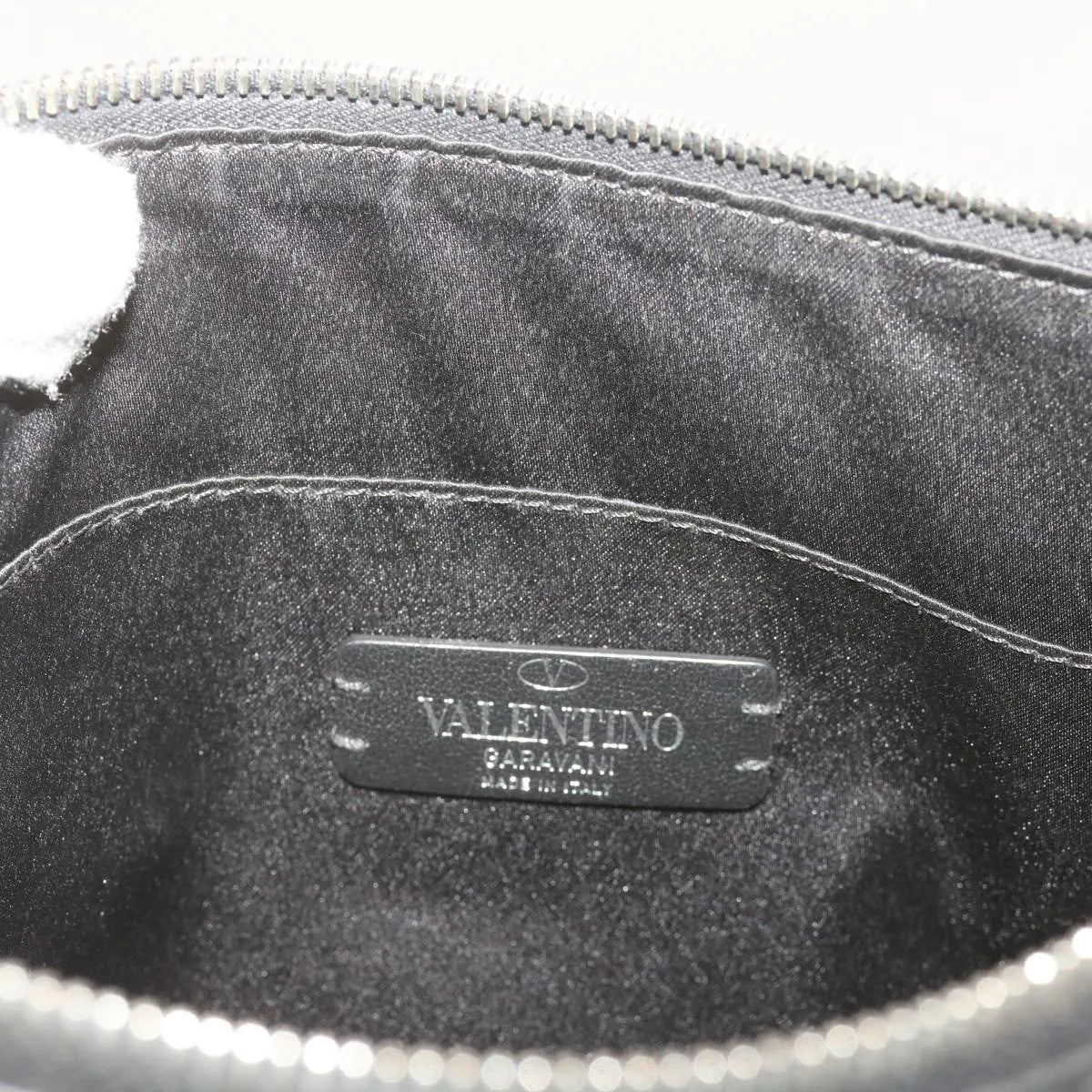 Valentino Garavani Vltn Wristlet Clutch Printed Leather Black Leather Clutche & Pouche Bag (Pre-Owned)