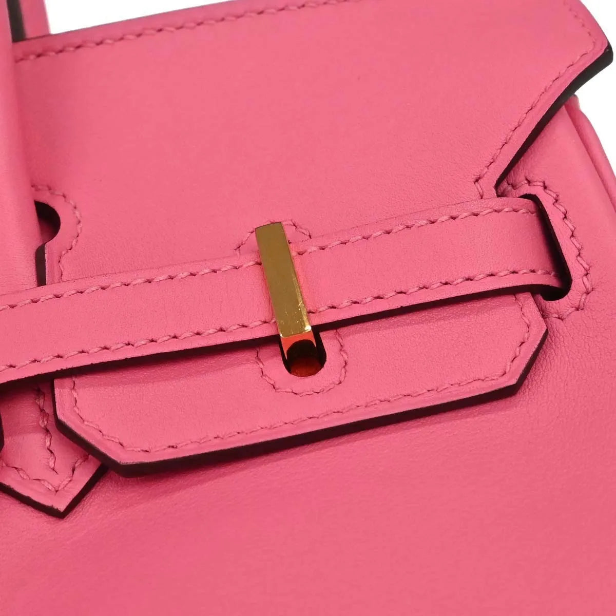 Hermes Birkin Pink Azalea Swift With Gold Hardware Pink Calfskin Handbag (Pre-Owned)