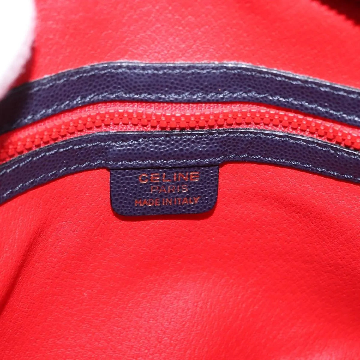 Celine Vintage Leather Navy Leather Shoulder Bag Bag (Pre-Owned)