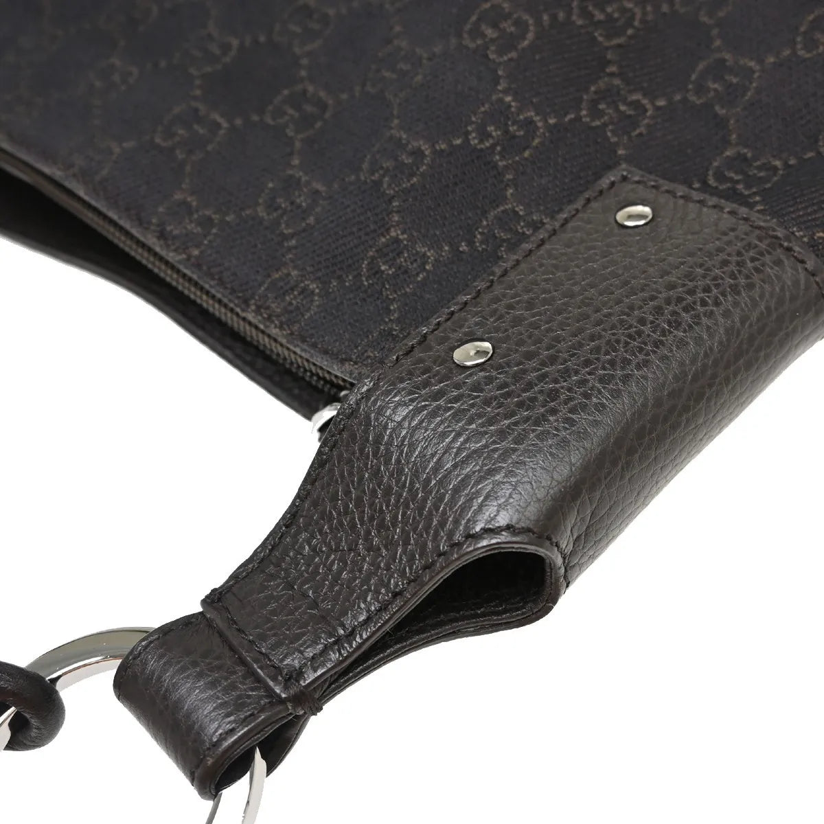 Gucci Vintage Ring Hobo Printed Velvet Brown Canvas Shoulder Bag Bag (Pre-Owned)